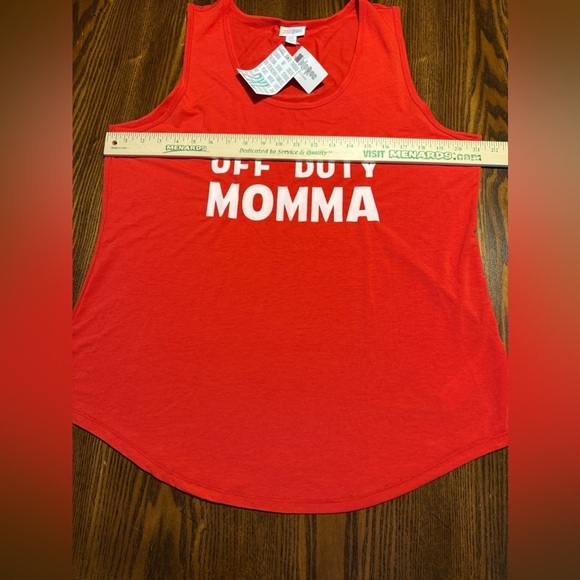 LuLaRoe Tank top Off Duty Momma Red 2XL vacation beach motherhood cruise NWT mom - Picture 8 of 15